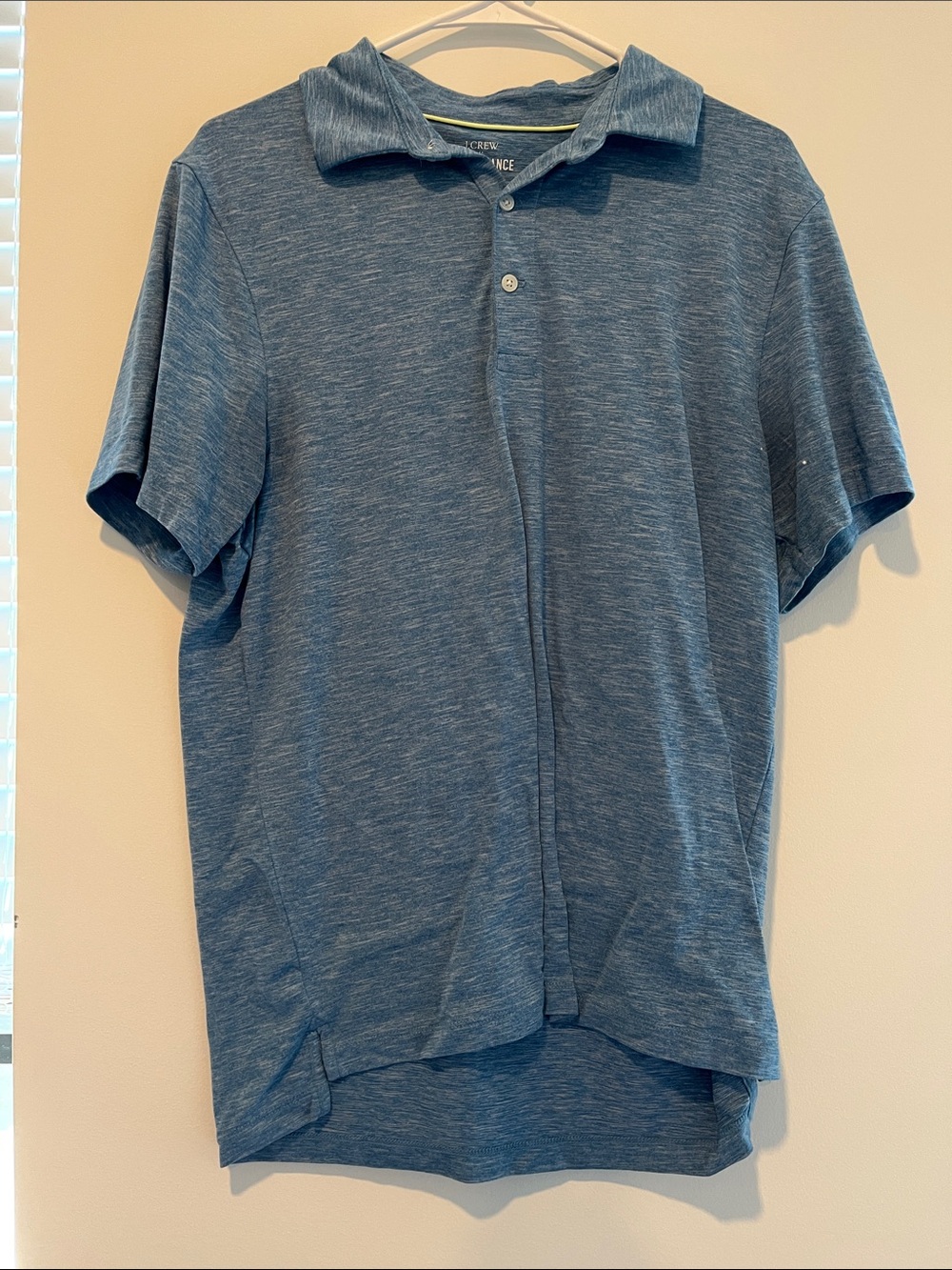 J. Crew Men’s Heathered Light Blue Polo